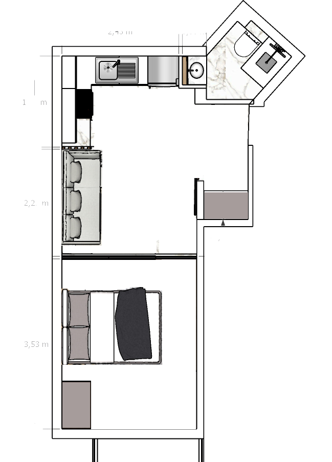 Comfy23 apartment thessaloniki top view